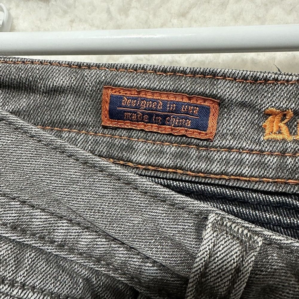 Y2K VTG Rock Revival Women's Skinny Moto Jeans in Gray Wash - Picture 9 of 16
